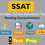 SSAT Reading Comprehension Practice Test 2024 (Printable PDF)