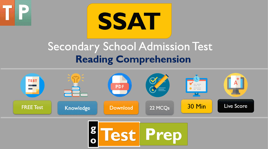 SSAT Reading Comprehension Practice Test 2024