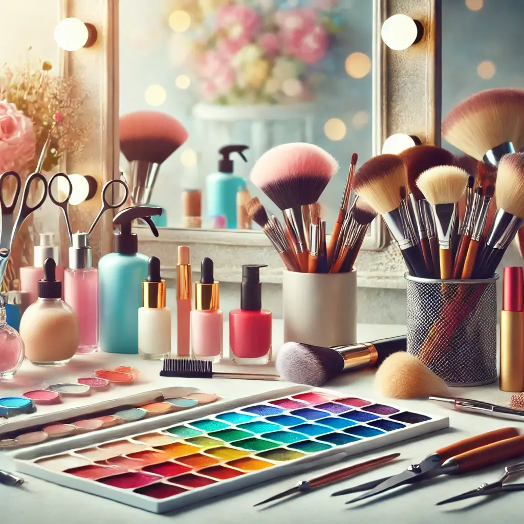 Here is an image representing cosmetology, featuring various beauty tools and products in a bright and inviting setting. 